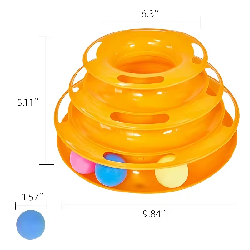 4-laags kattenspeelgoed torenbaanbal interactieve puzzelroller kattenspeelgoed