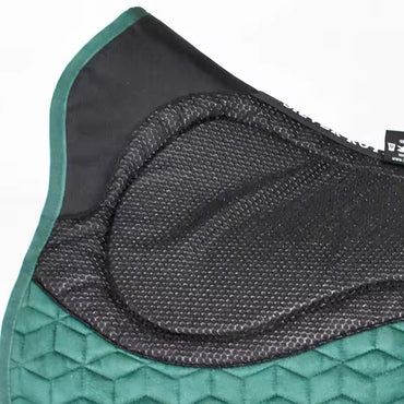 Teal and black saddle pad with quilted pattern