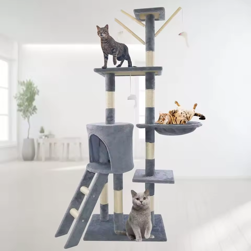 140cm Kratzbaum für große Katzen, Kratzstamm, Katzenhöhle für Wohnungskatzen, stabil