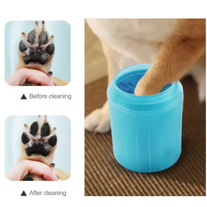 Hunde-Pfotenreinigungsbecher, Silikonbürste, tragbarer Fußreiniger