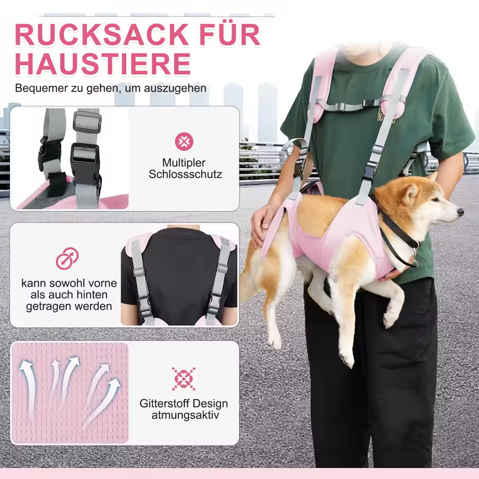 Verstelbare hondenrugzak, draagtas voor katten, ademend, voor huisdieren van 4–7 kg