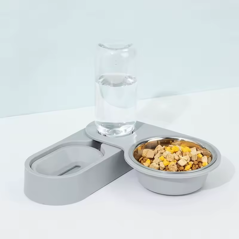 2 in 1 Rotating Pet Bowl Cat Dog Feeder Non Slip Elevated Feeding Bowl