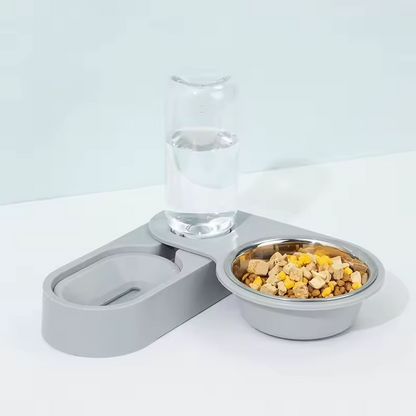 2 in 1 Rotating Pet Bowl Cat Dog Feeder Non Slip Elevated Feeding Bowl