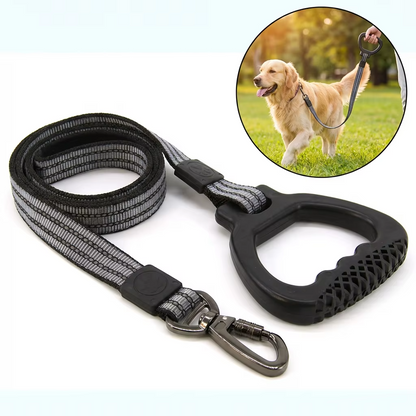 Reflektierende Hundeleine mit rutschfestem Griff, starke Nylon-Trainingsleine.