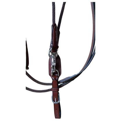 Brown Leather & Rope Horse Reins – Clip-End Hybrid Reins - Youshaelia