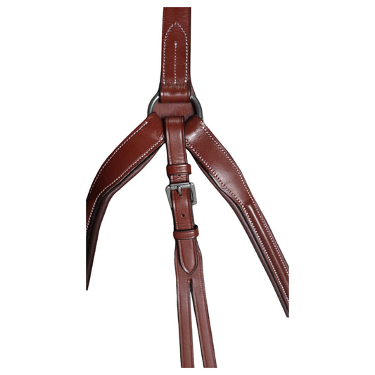 Brown Leather Horse Breastplate – Padded Adjustable Breast Collar - Youshaelia