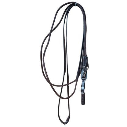 Brown Leather & Rope Horse Reins – Clip-End Hybrid Reins - Youshaelia