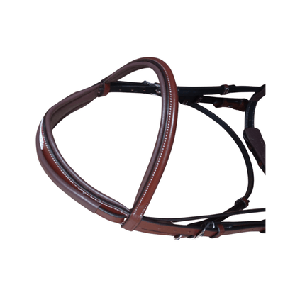 Brown Leather Horse Bridle with Reins – Padded Comfort Fit - BH-01 Oak Brown - Youshaelia