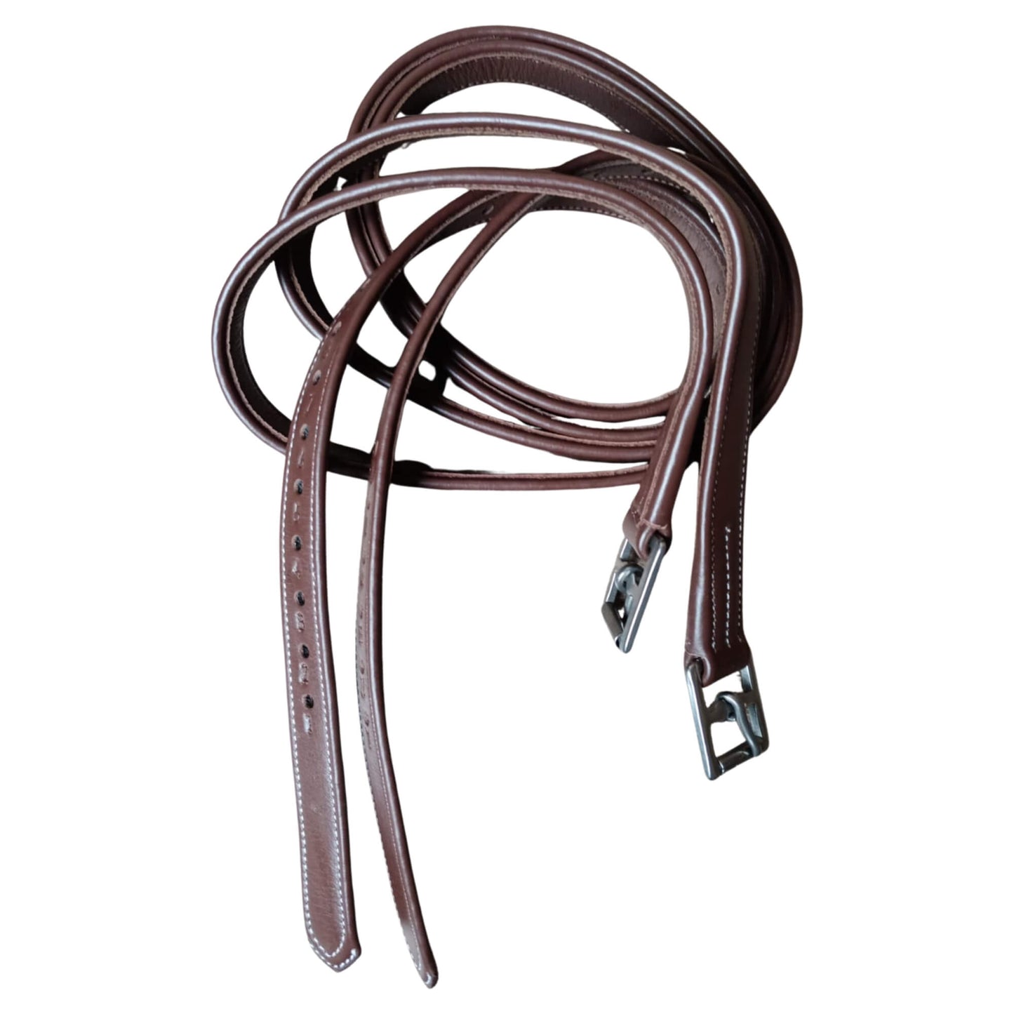 Brown Leather Stirrup Leathers – Adjustable Padded Straps - Youshaelia
