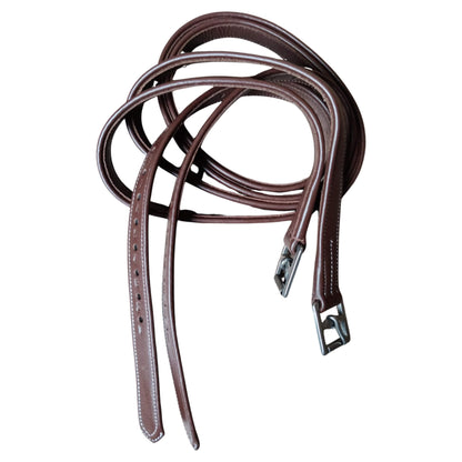 Brown Leather Stirrup Leathers – Adjustable Padded Straps - Youshaelia