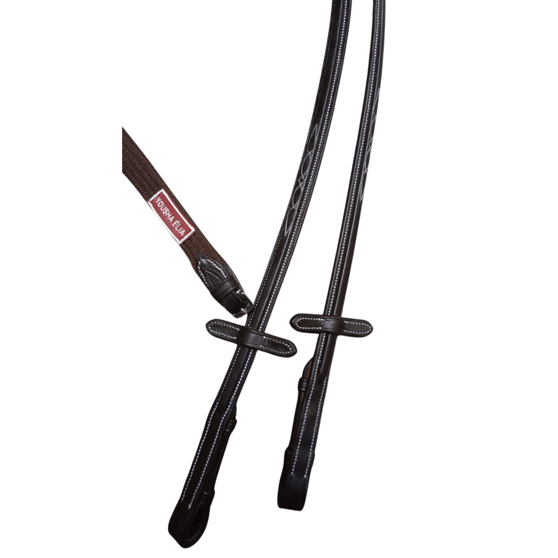 Black Leather Horse Bridle with Reins – Padded Fancy Stitch - BH-02 Havana - Youshaelia