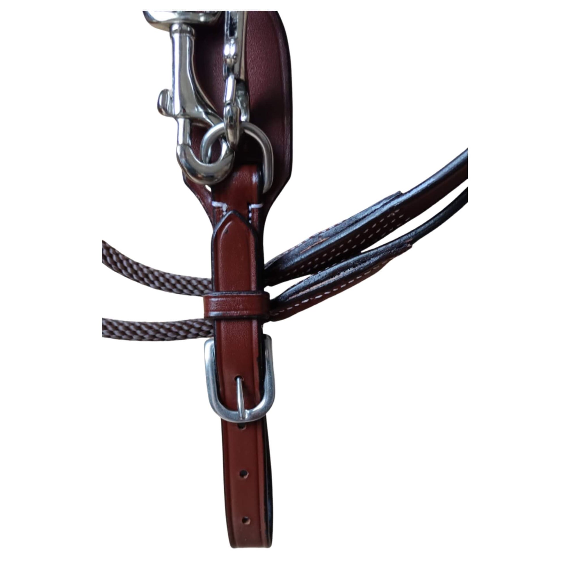 Brown Leather & Rope Horse Reins – Clip-End Hybrid Reins - Youshaelia