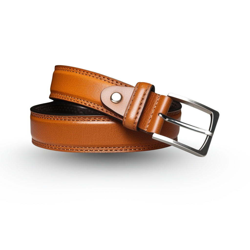 youshaelia full grain brown leater belt for mens