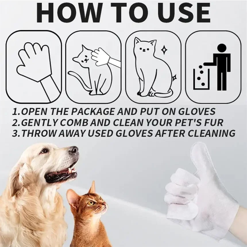 Pet Cleaning Wipe Gloves